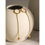 Load image into Gallery viewer, Mid Air Floating Ball tassel Earrings - 18k Gold plated
