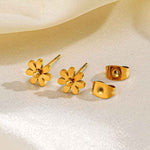 Load image into Gallery viewer, Daisy Stud Earrings – 18k  Gold Plated Floral Design
