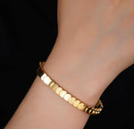 Load image into Gallery viewer, High Quality 18K Gold Plated Ripple Moon Bangle Bracelet

