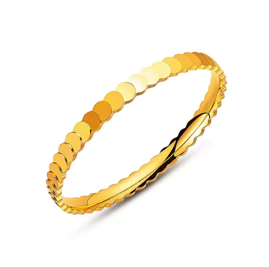 High Quality 18K Gold Plated Ripple Moon Bangle Bracelet