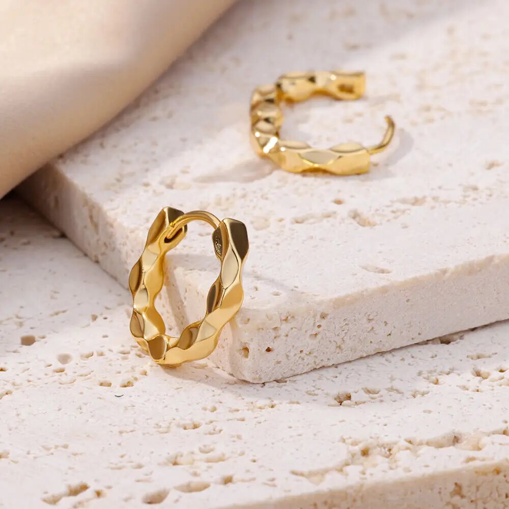 Boho Twist Hoop Earrings in 18k Gold Plated Bohemian Fashion