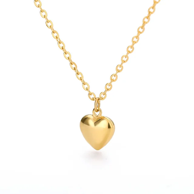 Unique Heart Shape Pendant Necklace – Trendy Love Fashion Jewelry for Women, Dainty Layered Gift with Popular Pattern Design