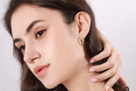 Load image into Gallery viewer, Leopard Head Hoop Click Earrings – 18k Gold Plated
